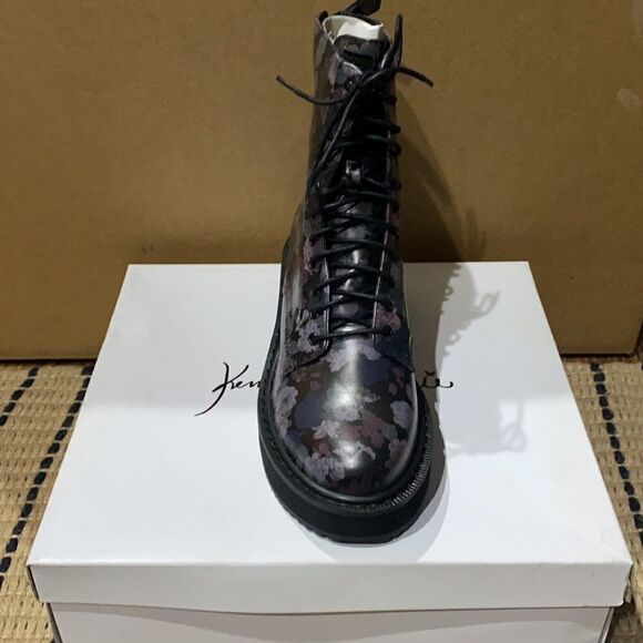 Kendall + Kylie Hunt Women's Faux Leather Lace-Up Boot Color Black - Picture 5 of 8